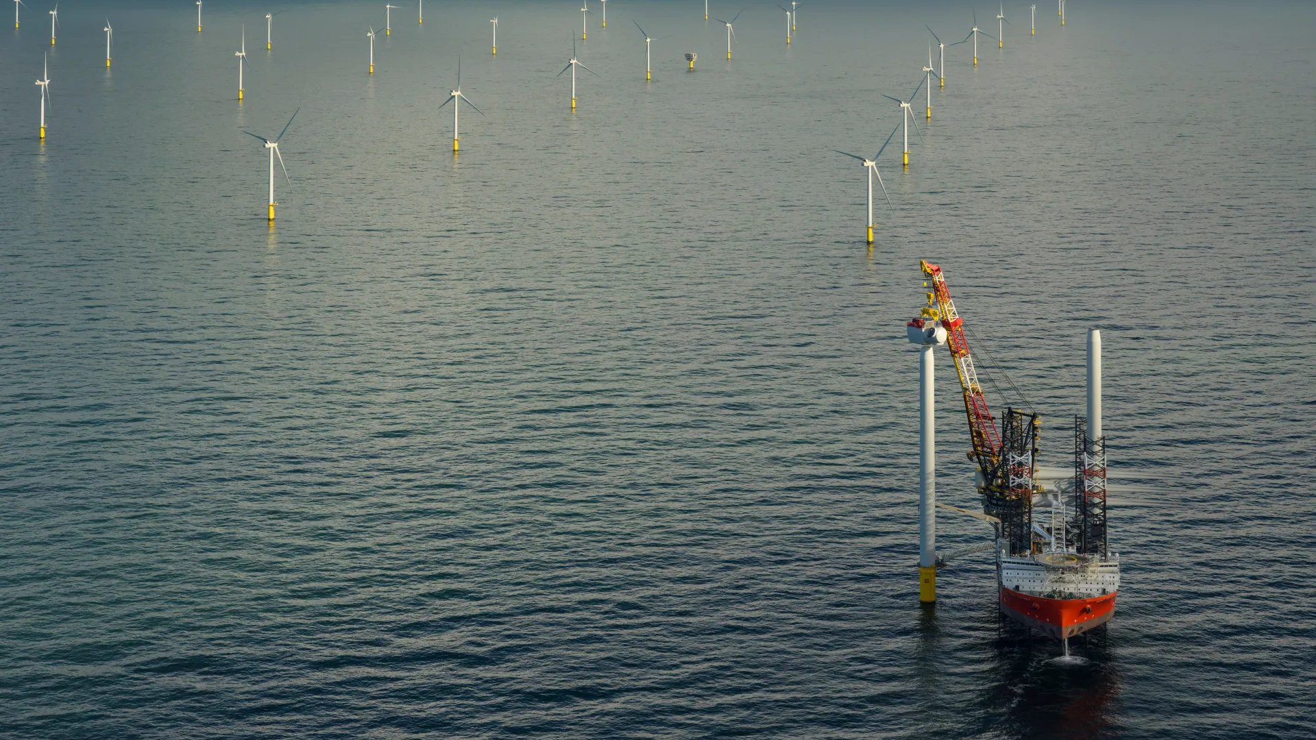 Bau eines Offshore-Windparks